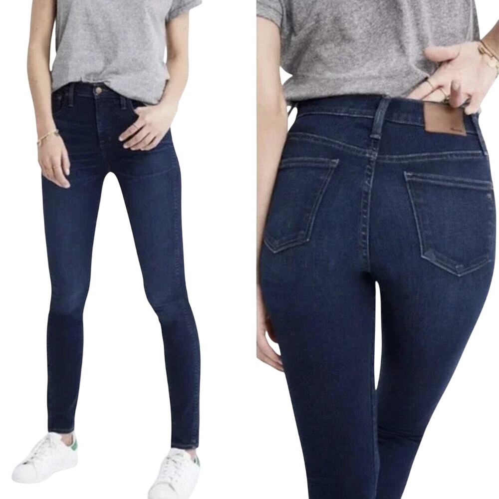 Madewell NWT 10" High Rise Skinny Jeans Hayes Wash Size 23 Denim Magic Pockets